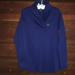 NWT!! L.L.Bean Shawl Collar Shirt Royal Blue